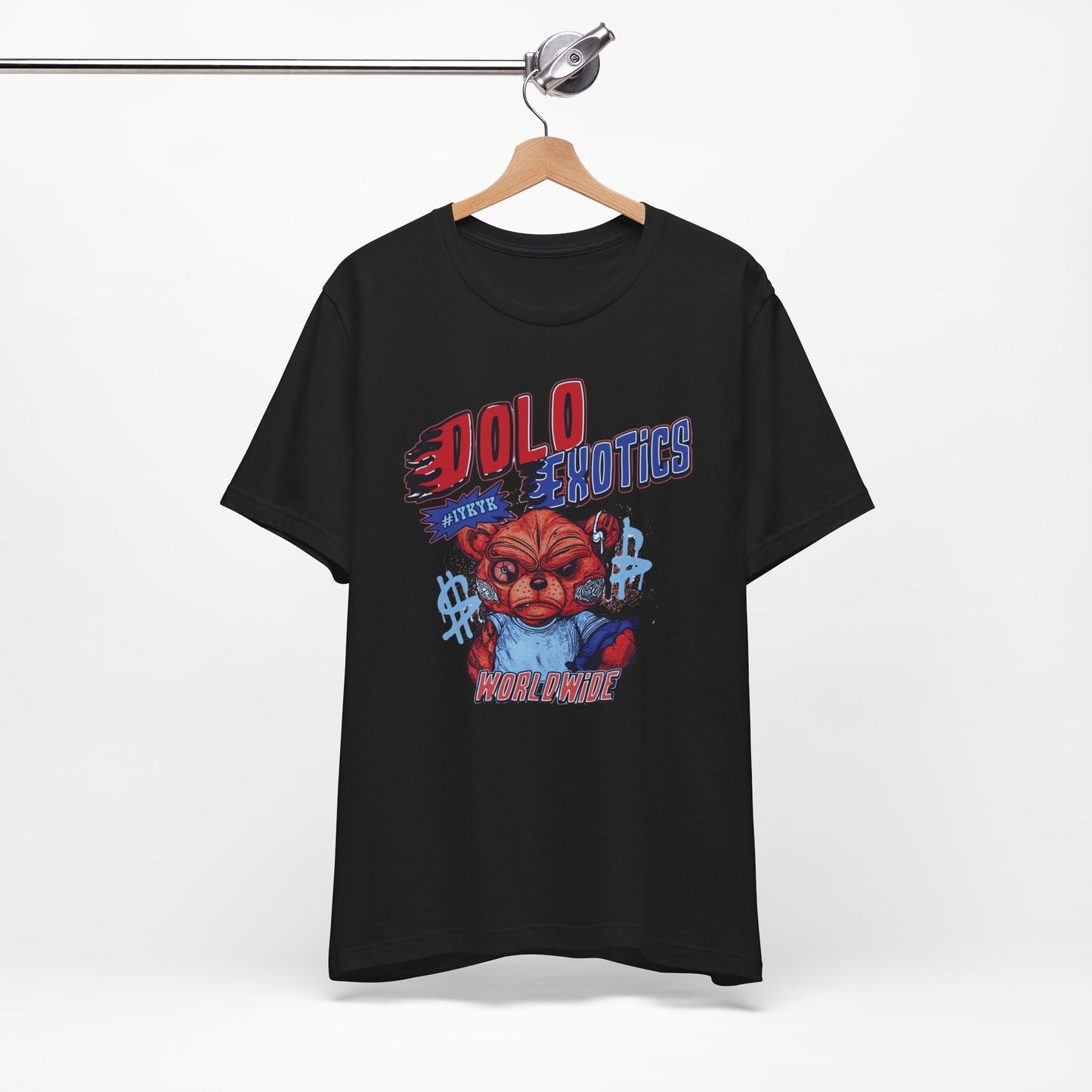 Dolo Exotics Red and Blue Zombie Bear Graphic T Shirt