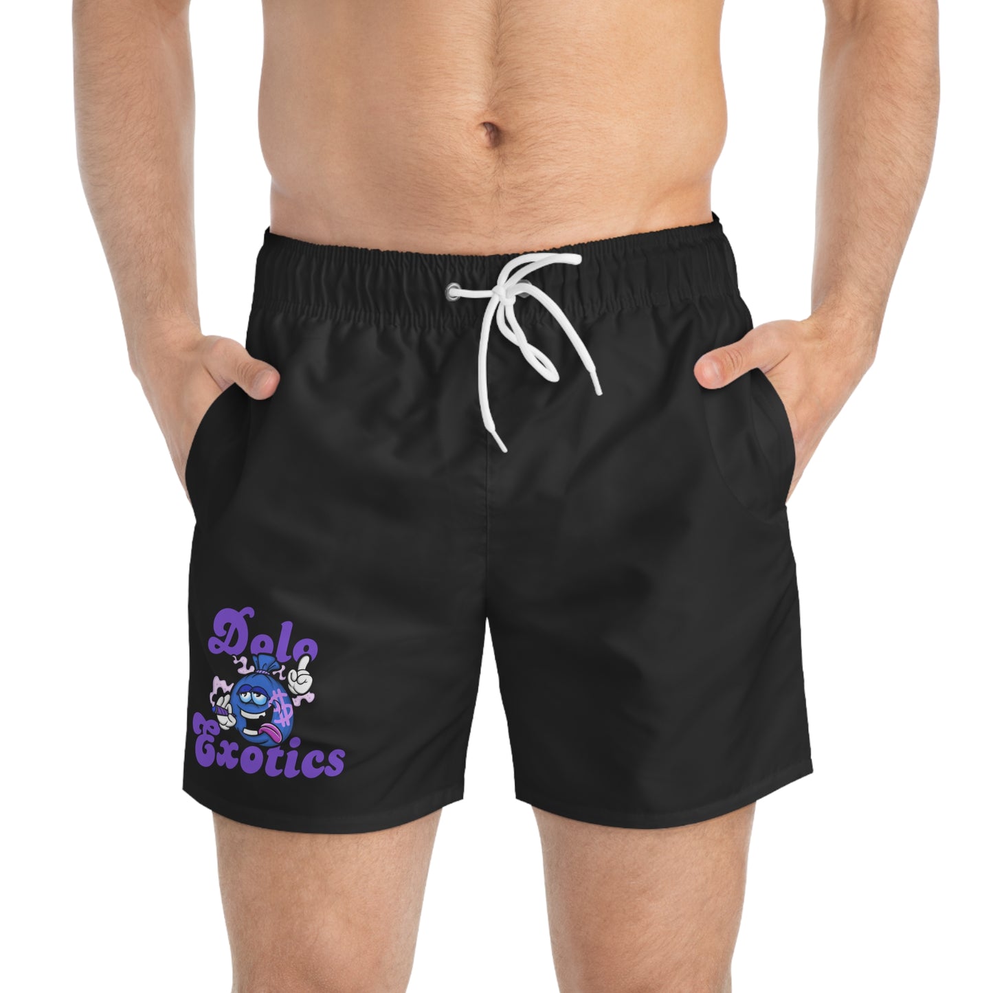 Dolo Exotics Purple "Blowing Money Bag" Swim Trunks