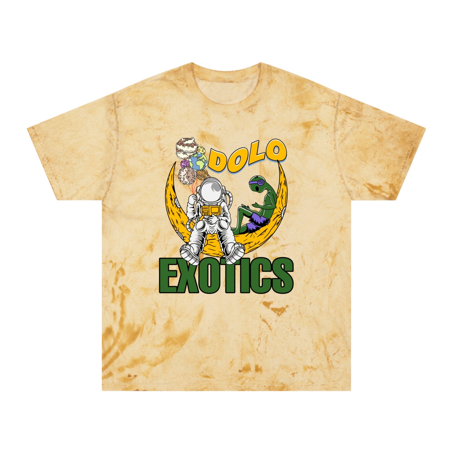 “Dolo on the Moon” Yellow Blended Dolo Exotics Graphic T Shirt