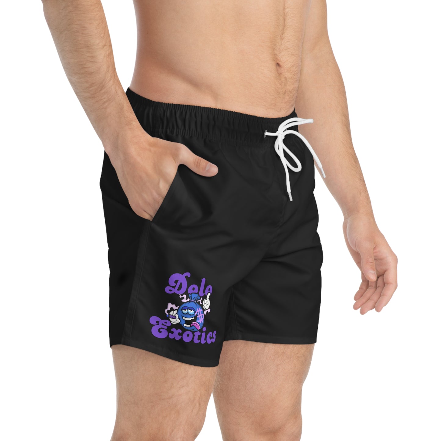 Dolo Exotics Purple "Blowing Money Bag" Swim Trunks