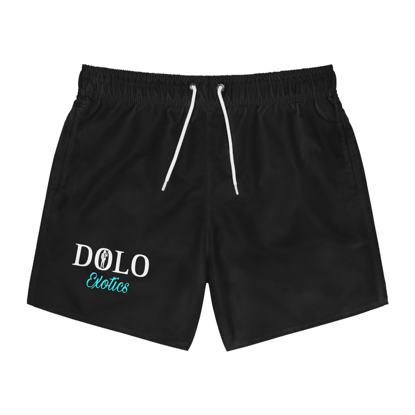 Dolo Exotics Black Classic Logo Swim Trunks