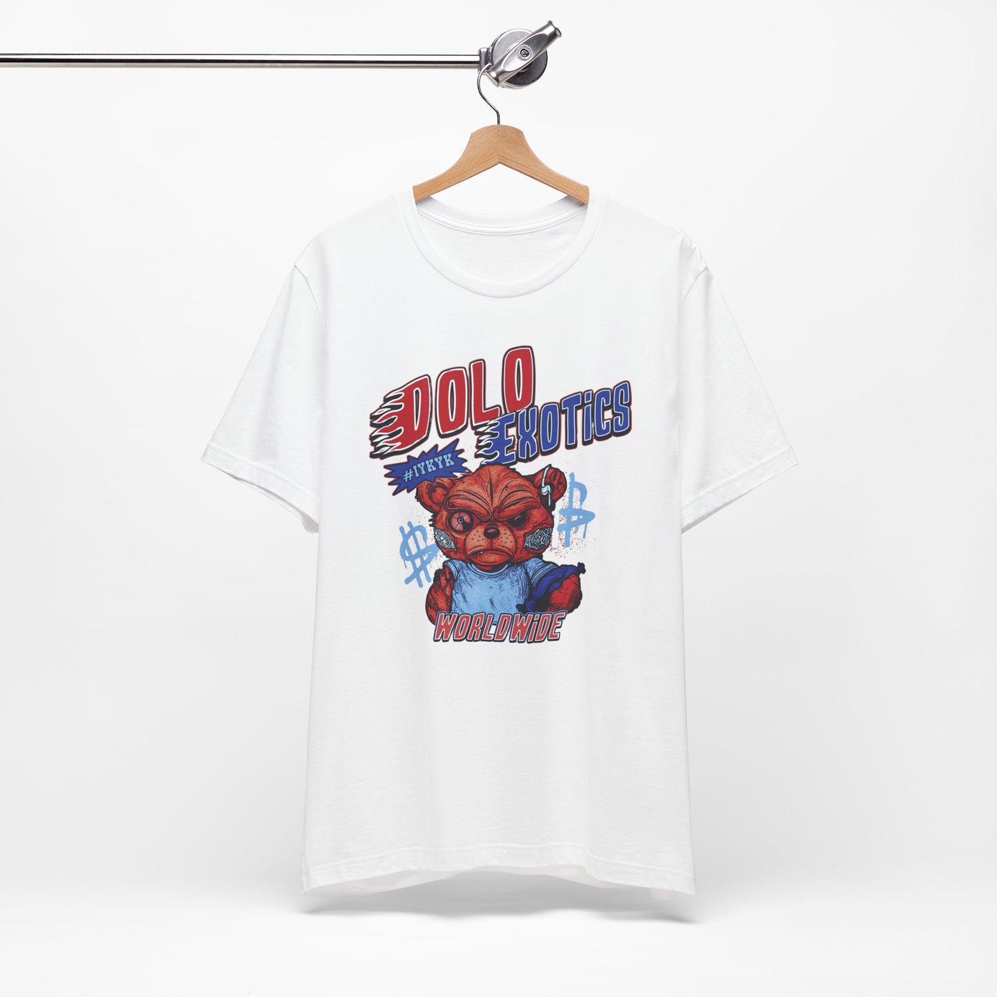 Dolo Exotics Red and Blue Zombie Bear Graphic T Shirt