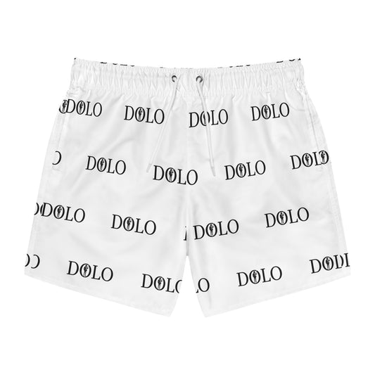 Dolo White and Black Swim Trunks