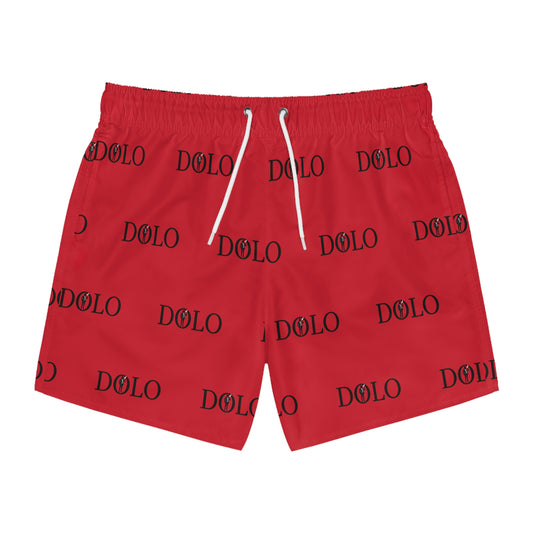 Dolo Red and Black Swim Trunks